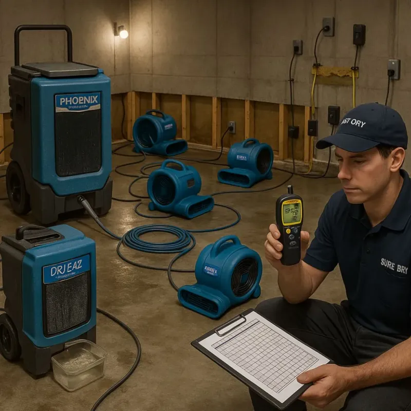 Structural Drying and Dehumidification process in Ammon, ID